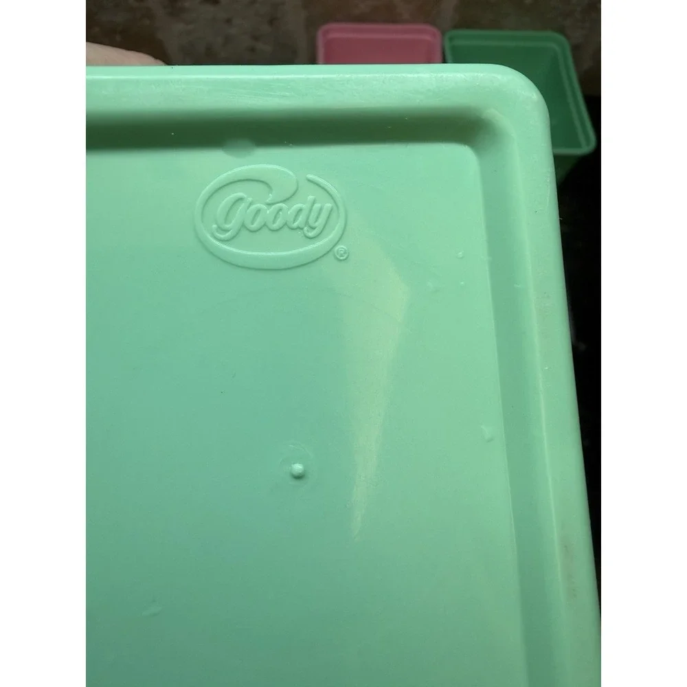 VTG Set Of 4 Goody Handi Boxes Storage Containers Pastel Colors Plastic Lids‎
